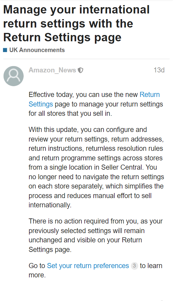 亚马逊欧洲站允许卖家从卖家中心访问品牌注册