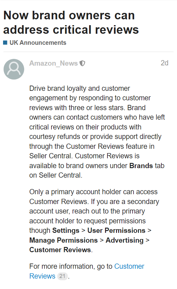 亚马逊欧洲站允许卖家从卖家中心访问品牌注册