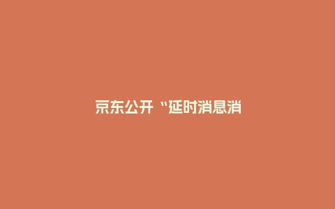京东公开“延时消息消费方法”专利 使消费时间更加灵活
