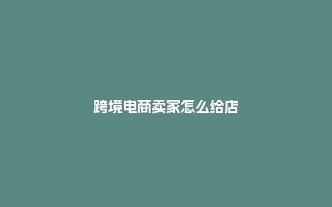 跨境电商卖家怎么给店铺做测评